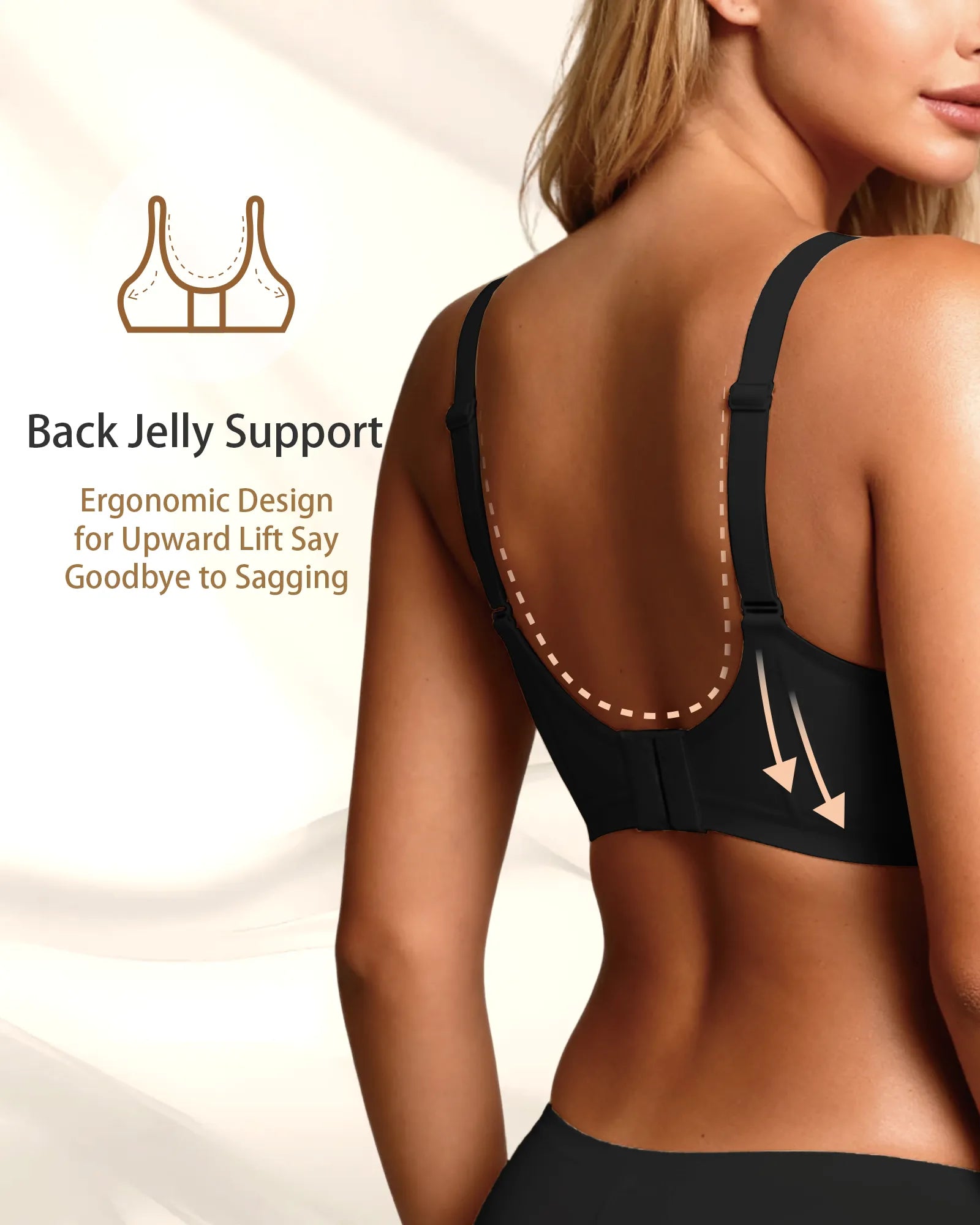 V Neck Scalloped Wireless Bra