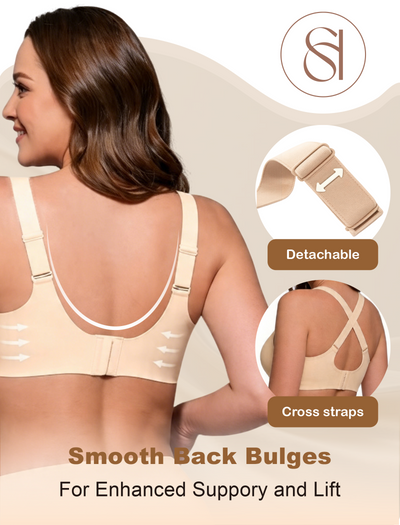 Wireless Full Coverage Seamless W-Shaped Jelly Strap Bra