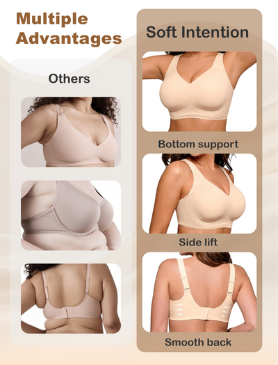 Wireless Full Coverage Seamless W-Shaped Jelly Strap Bra