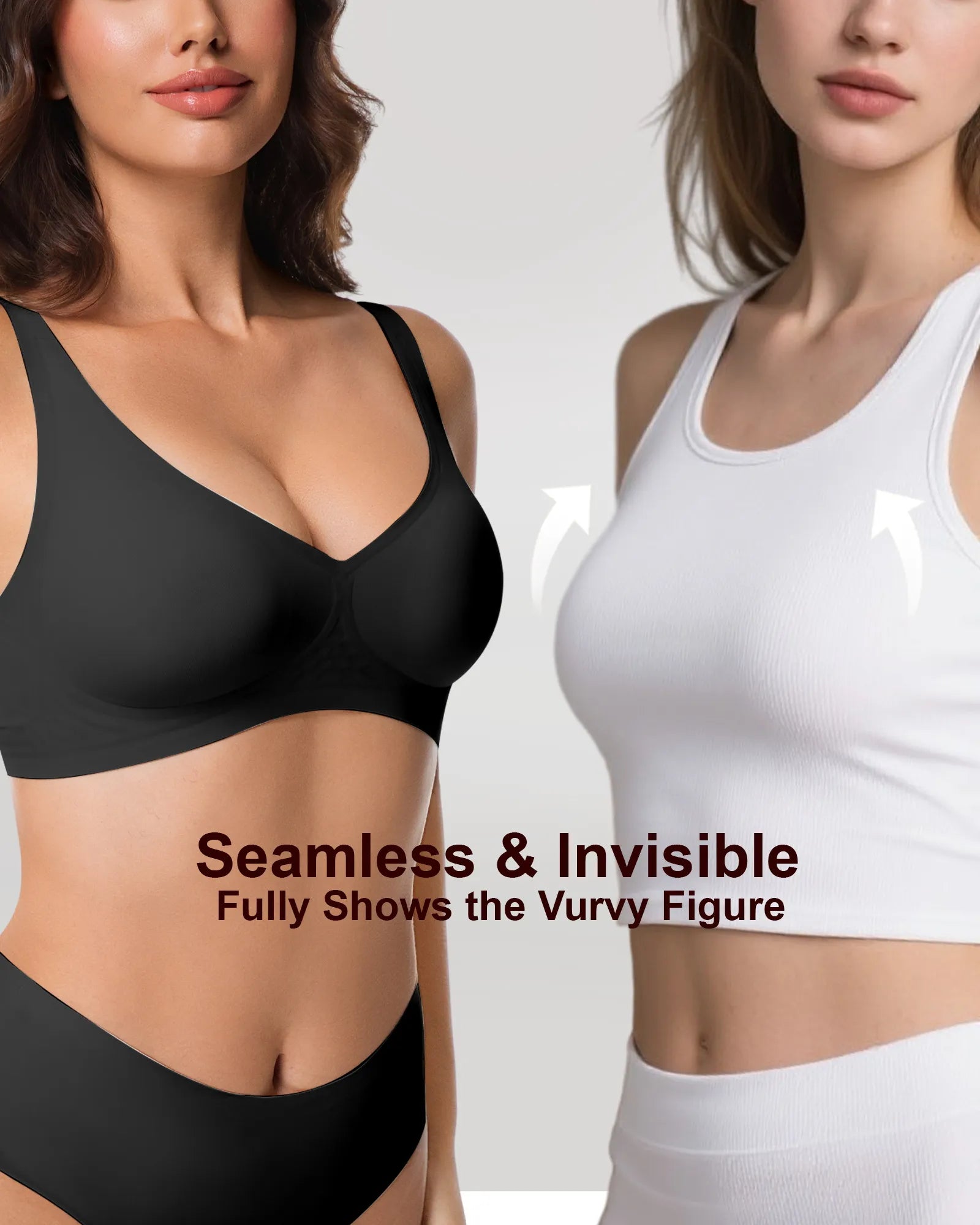 V Neck Jelly Bra with Back Clasp