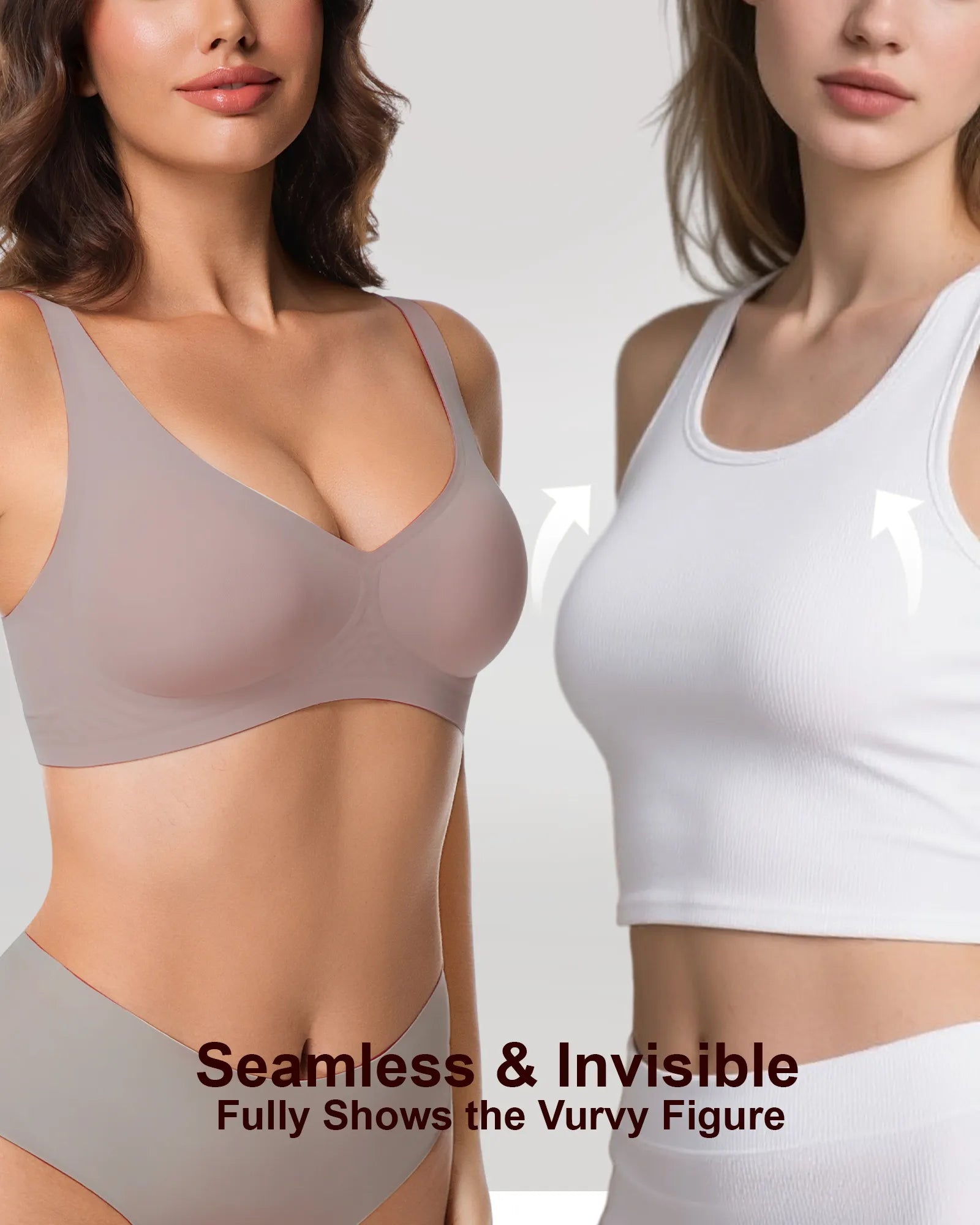 V Neck Jelly Bra with Back Clasp