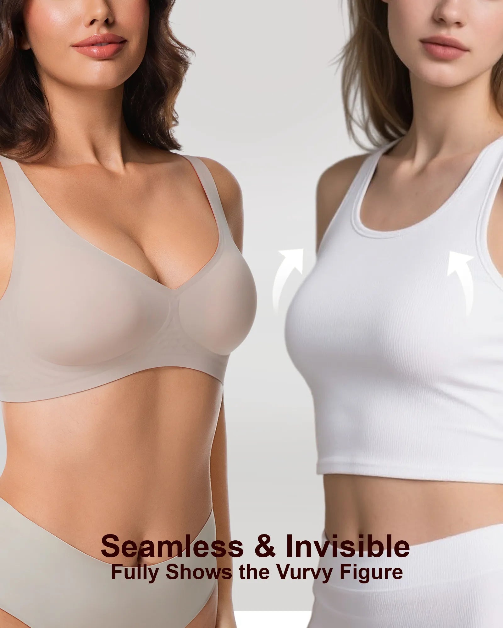 V Neck Jelly Bra with Back Clasp