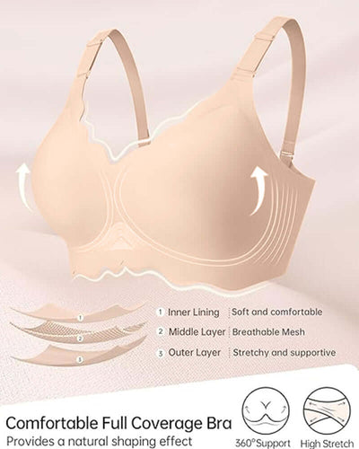 Scalloped Seamless Back Smoothing Support Jelly Bra