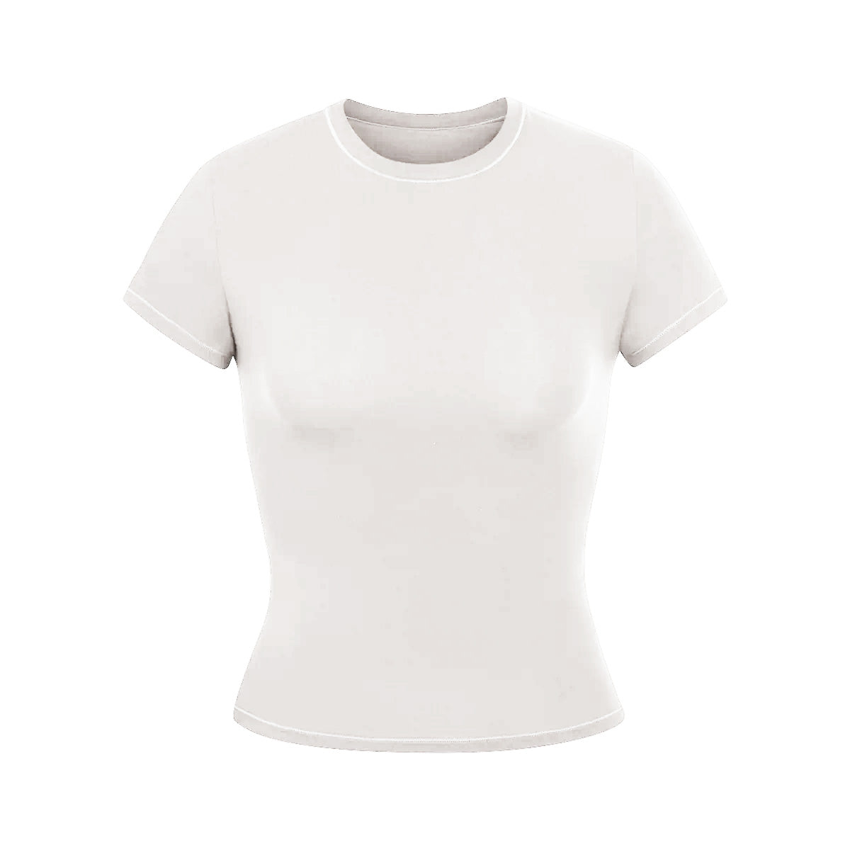 Soft Intention Women's Curve Shaping Chill Attitude Round Neck Tees - beige