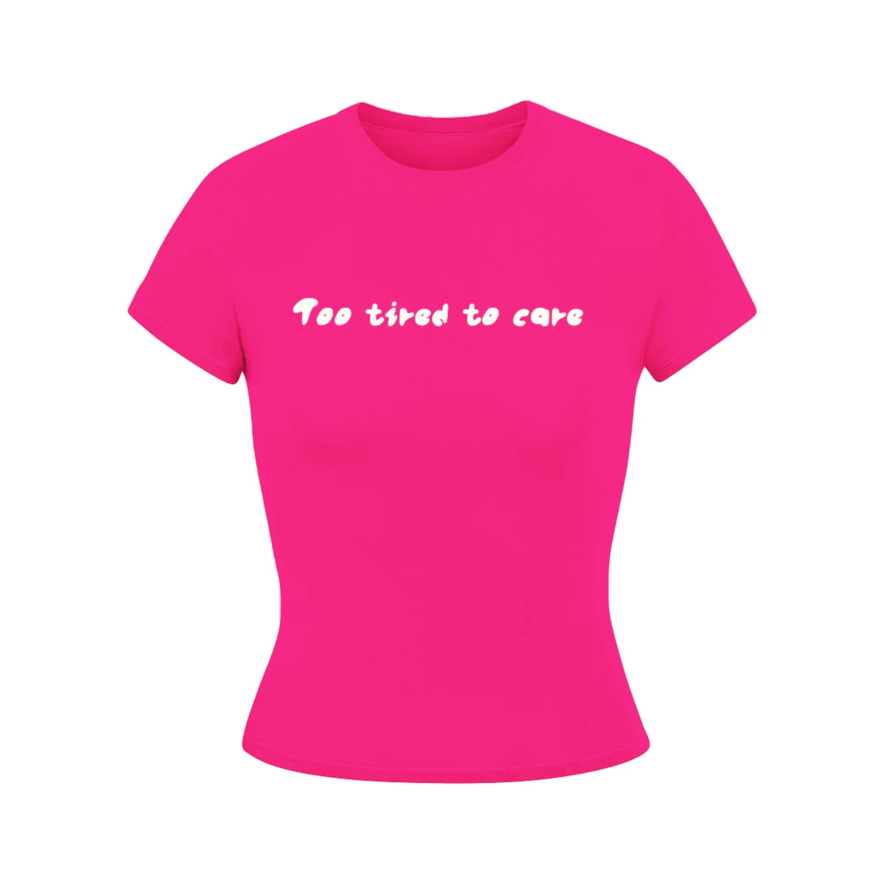 Soft Intention Women's Curve Shaping Chill Attitude Round Neck Tees: Too tired to care