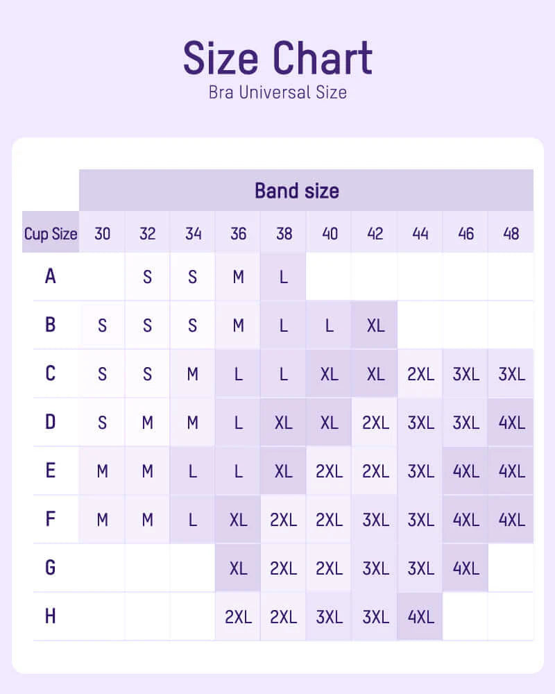 Scalloped Seamless Back Smoothing Support Jelly Bra Size Chart