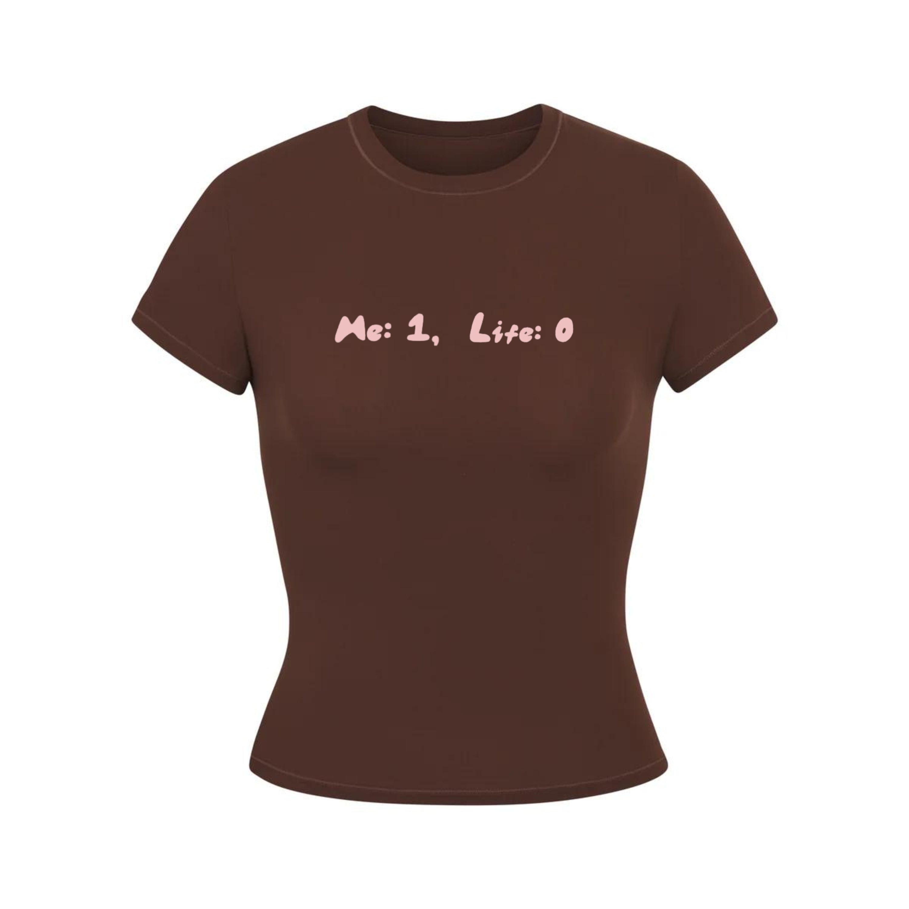 Soft Intention Women's Curve Shaping Chill Attitude Round Neck Tees : Me:1, Life:0