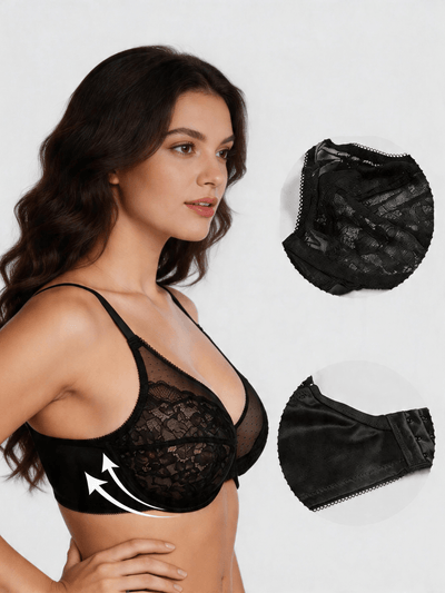 Lace Full Coverage Supportive Underwire Lift Minimizer Bra