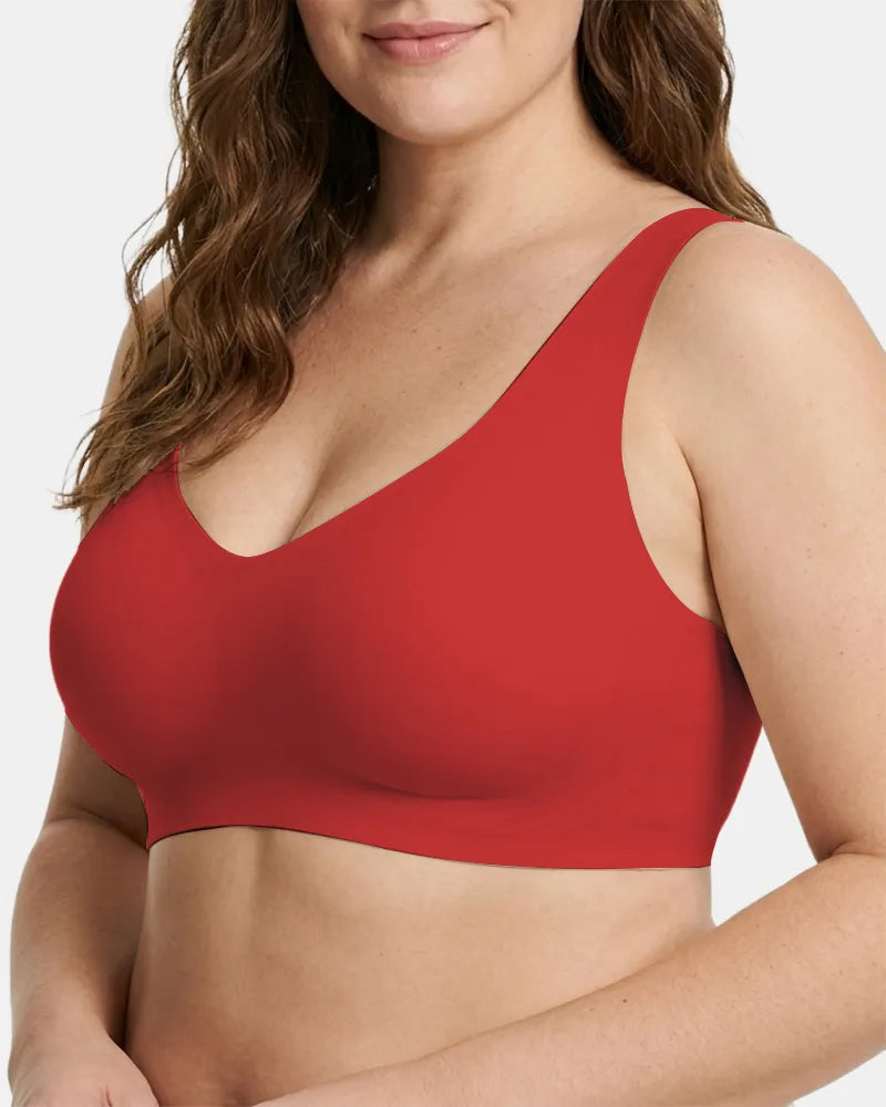 Women's Holiday Special Red Wireless Jelly T-Shirt Bra - Crimson - Soft Intention-3