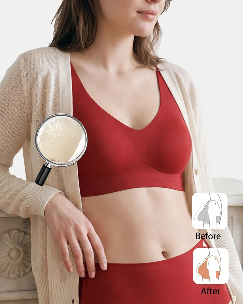 Women's Holiday Special Red Wireless Jelly T-Shirt Bra - Soft Intention-Details-3