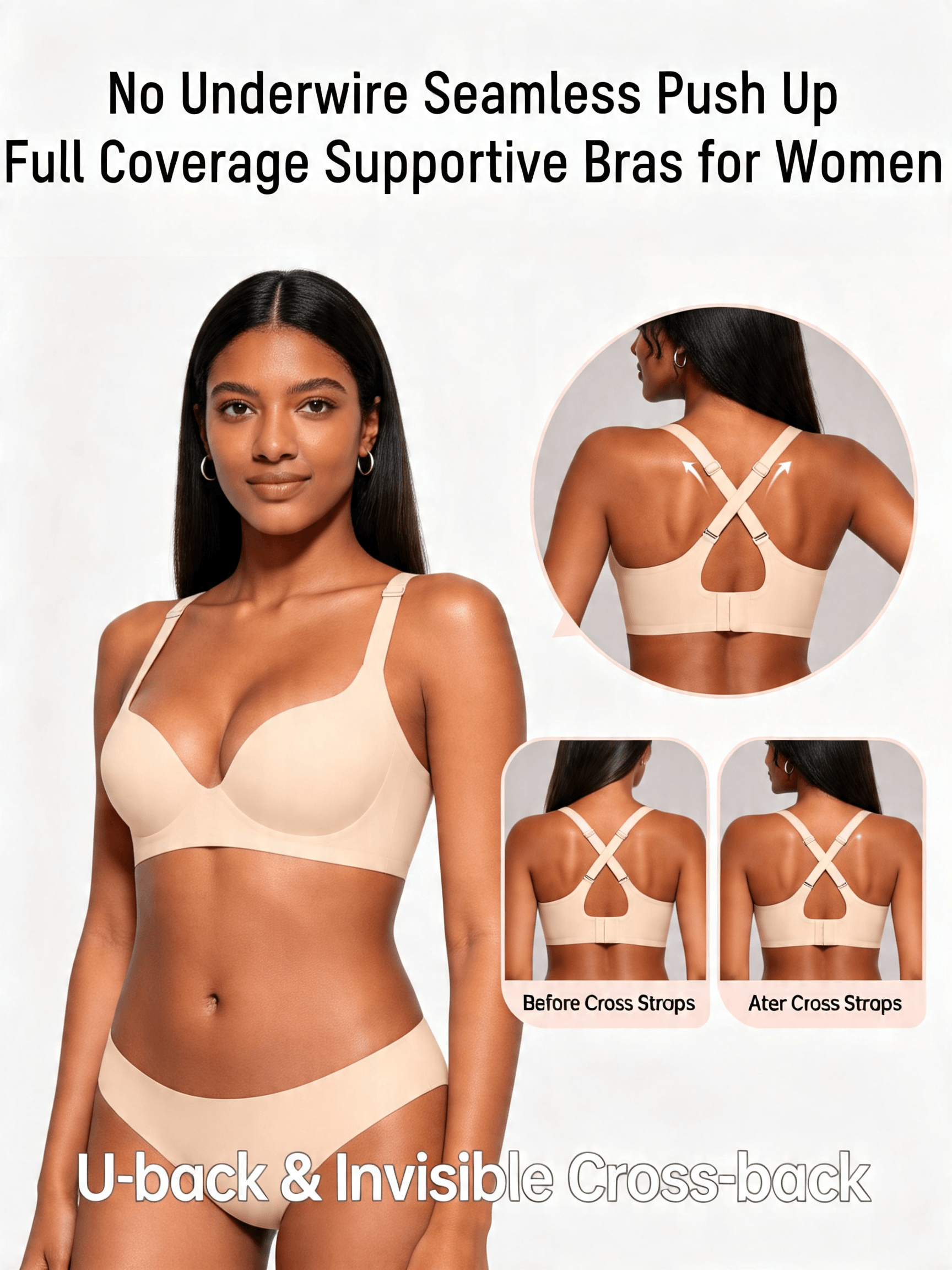 Seamless Jelly Lift Bra with Breathable Teardrop Hollow