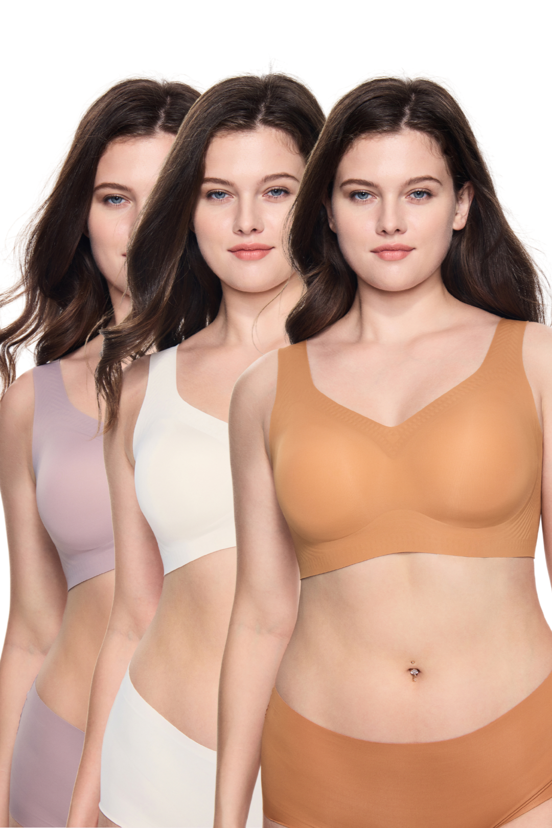 JELLY Series Wireless T-Shirt Bra - Natural Bundle