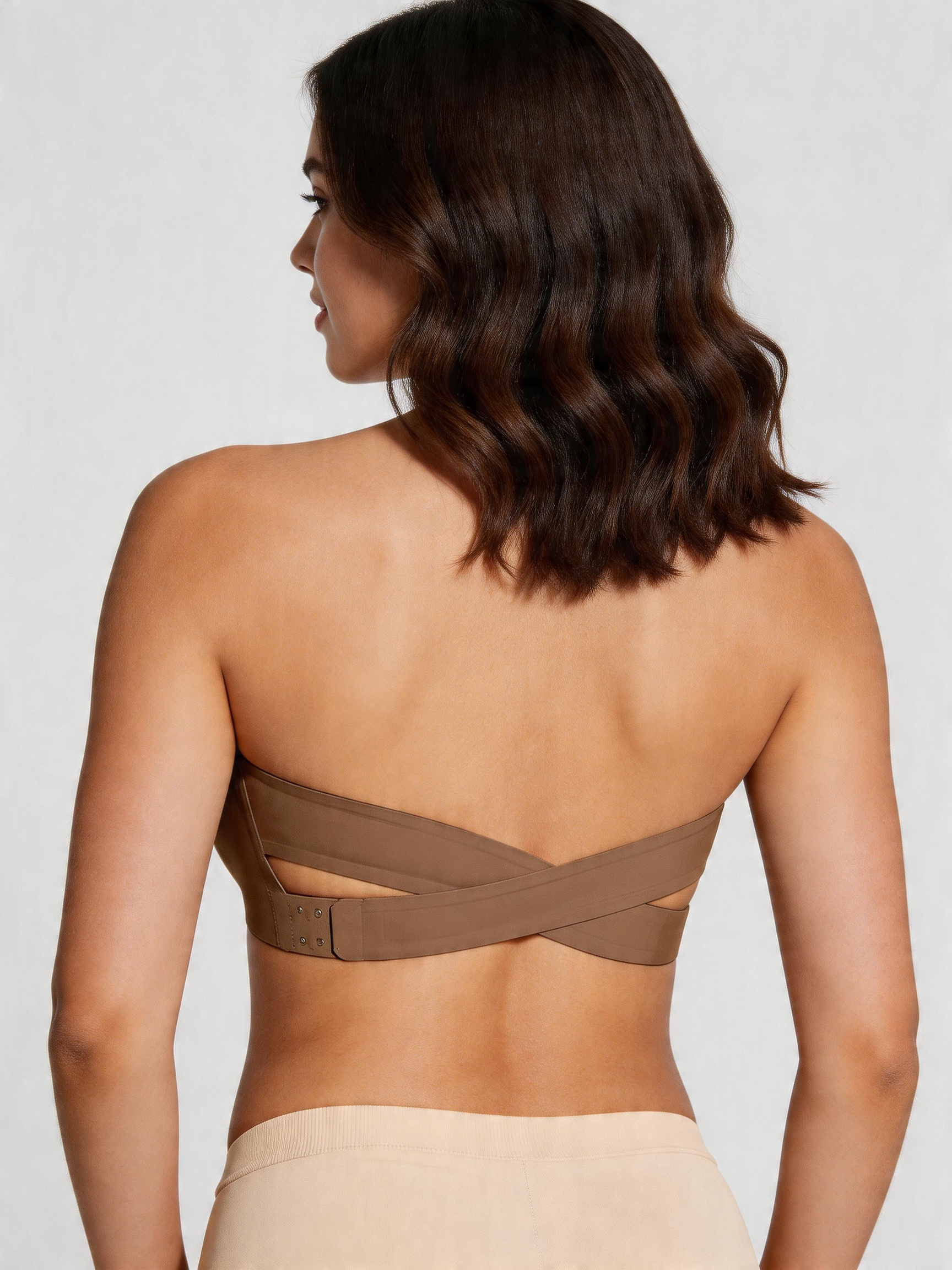 Anti Slip Crossover Seamless Strapless Bandeau Bra