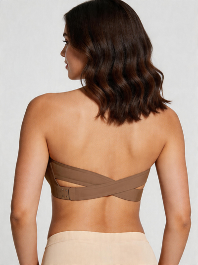 Anti Slip Crossover Seamless Strapless Bandeau Bra