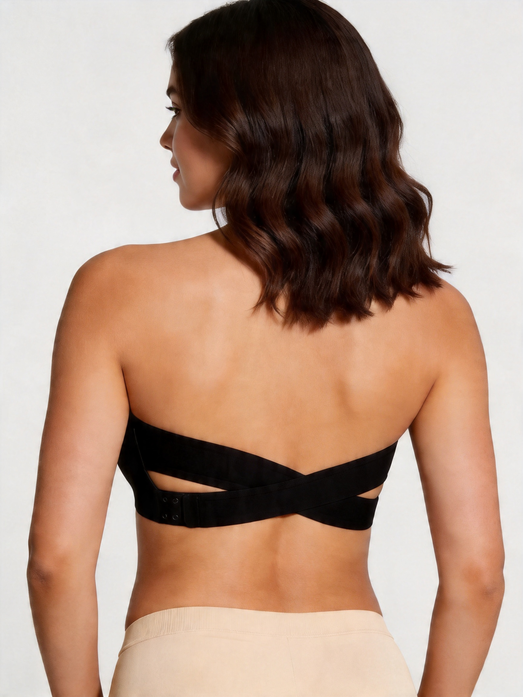 Anti Slip Crossover Seamless Strapless Bandeau Bra