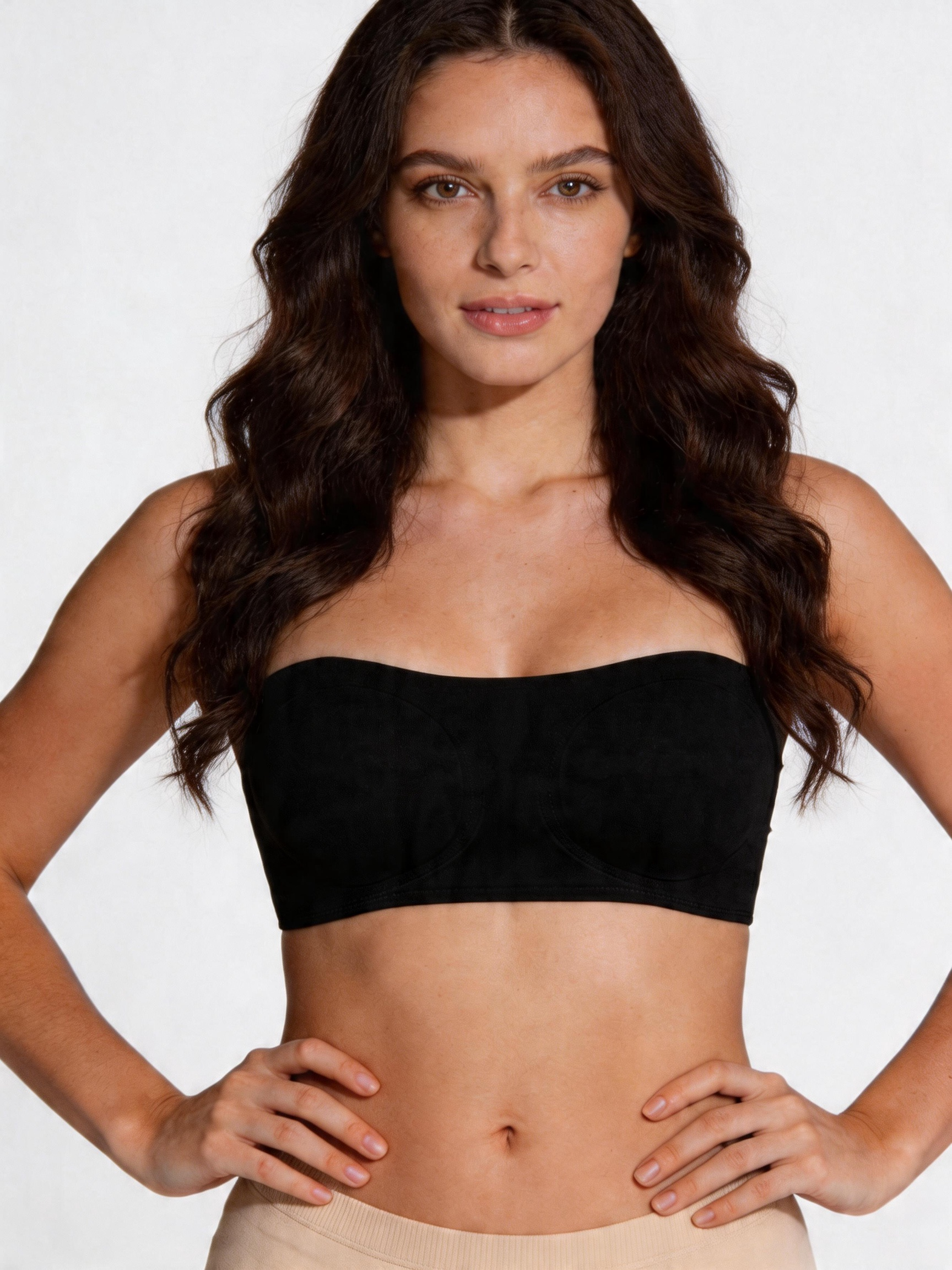 Anti Slip Crossover Seamless Strapless Bandeau Bra