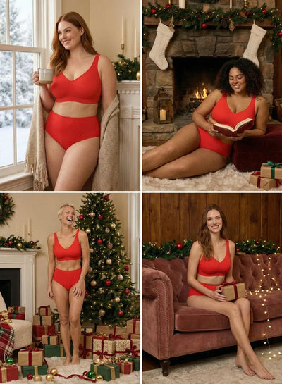 Jelly Wireless T-shirt Red Bra Holiday Special