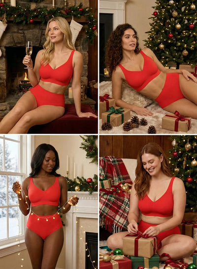 Jelly Wireless T-shirt Red Bra Holiday Special