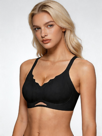 W Shaped Jelly Strip Lift Seamless Wireless Plunge Bra