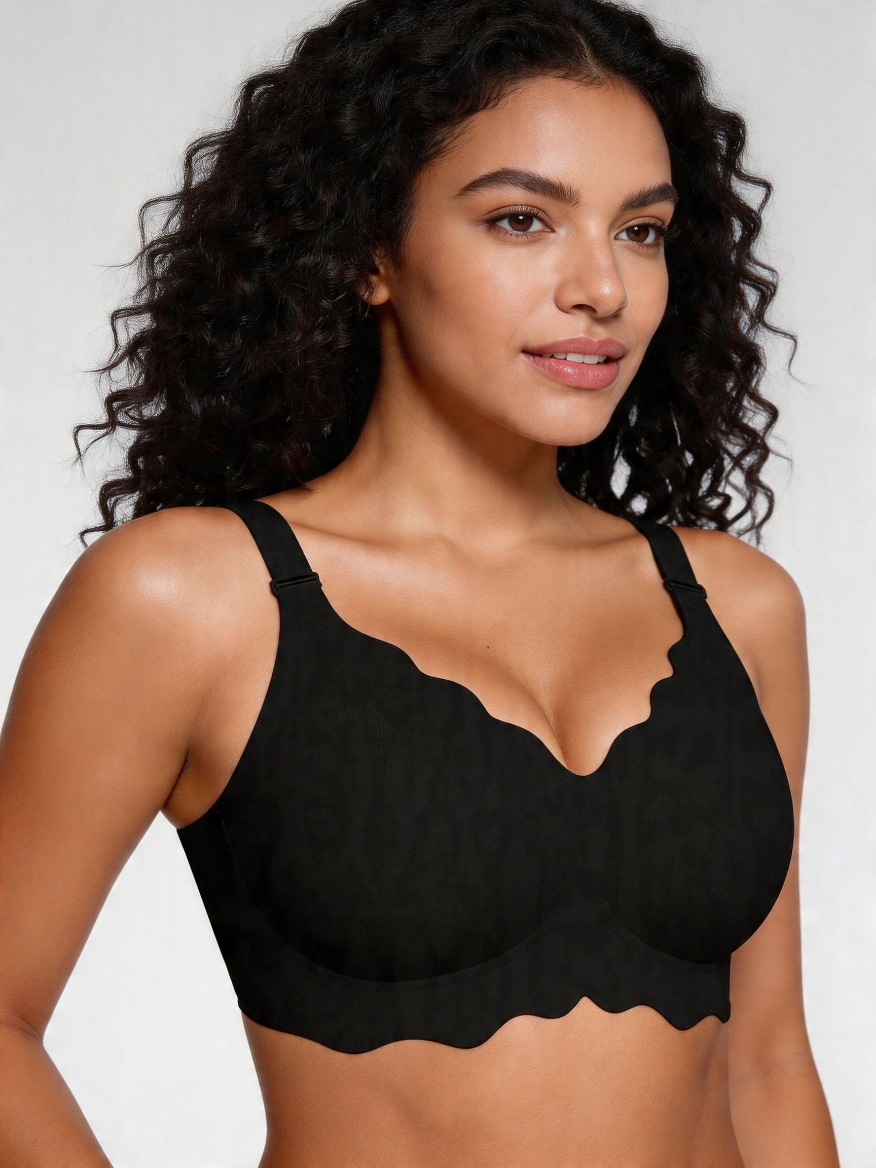 Scalloped Seamless Back Smoothing Support Jelly Bra