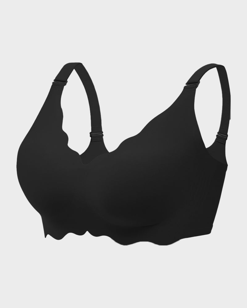 Scalloped Seamless Back Smoothing Support Jelly Bra
