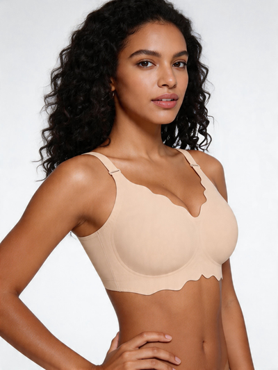 Scalloped Seamless Back Smoothing Support Jelly Bra
