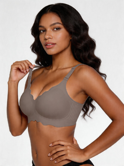 Scalloped Seamless Back Smoothing Support Jelly Bra