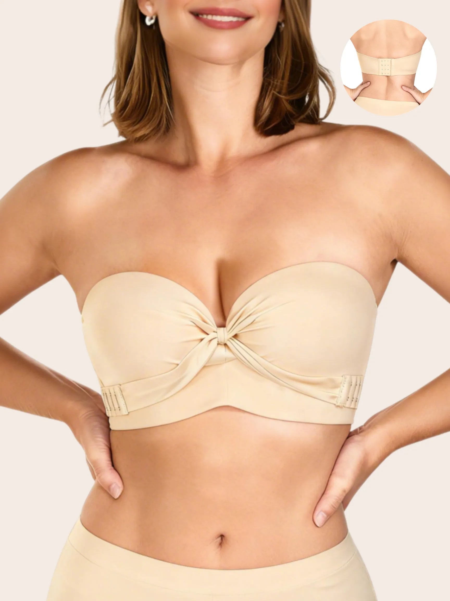 Plus Size Strapless Bra Anti-Slip Wireless Push Up Bra