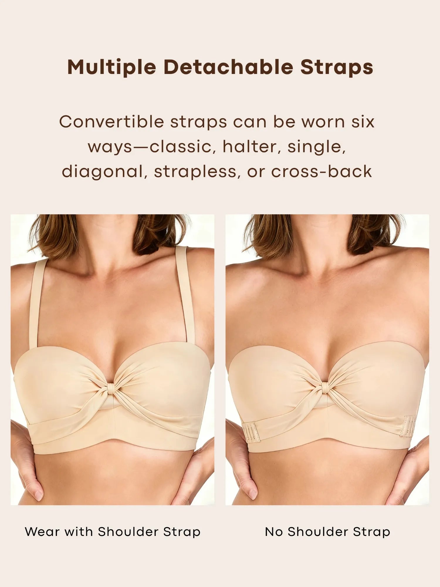 Plus Size Strapless Bra Anti-Slip Wireless Push Up Bra