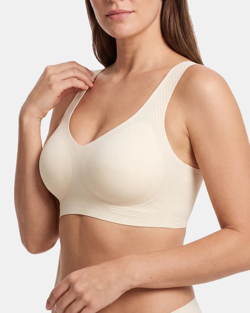 Women's Upgraded Summer Jelly Wireless T-Shirt Bra - Beige - Soft Intention-4