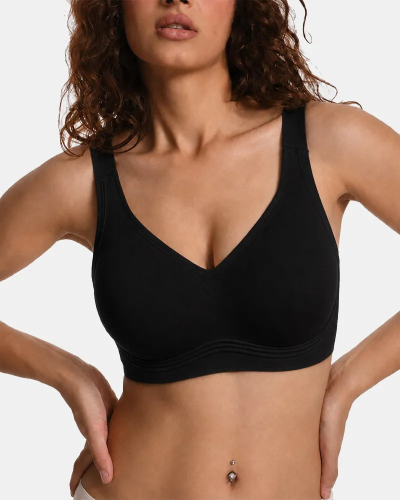 Wireless Full Coverage Seamless W-Shaped Jelly Strap Bra